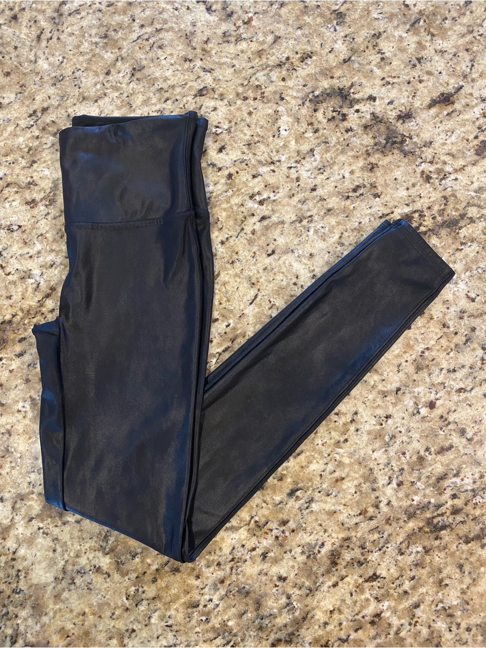 SPANX Faux Leather High-Waist Black Leggings